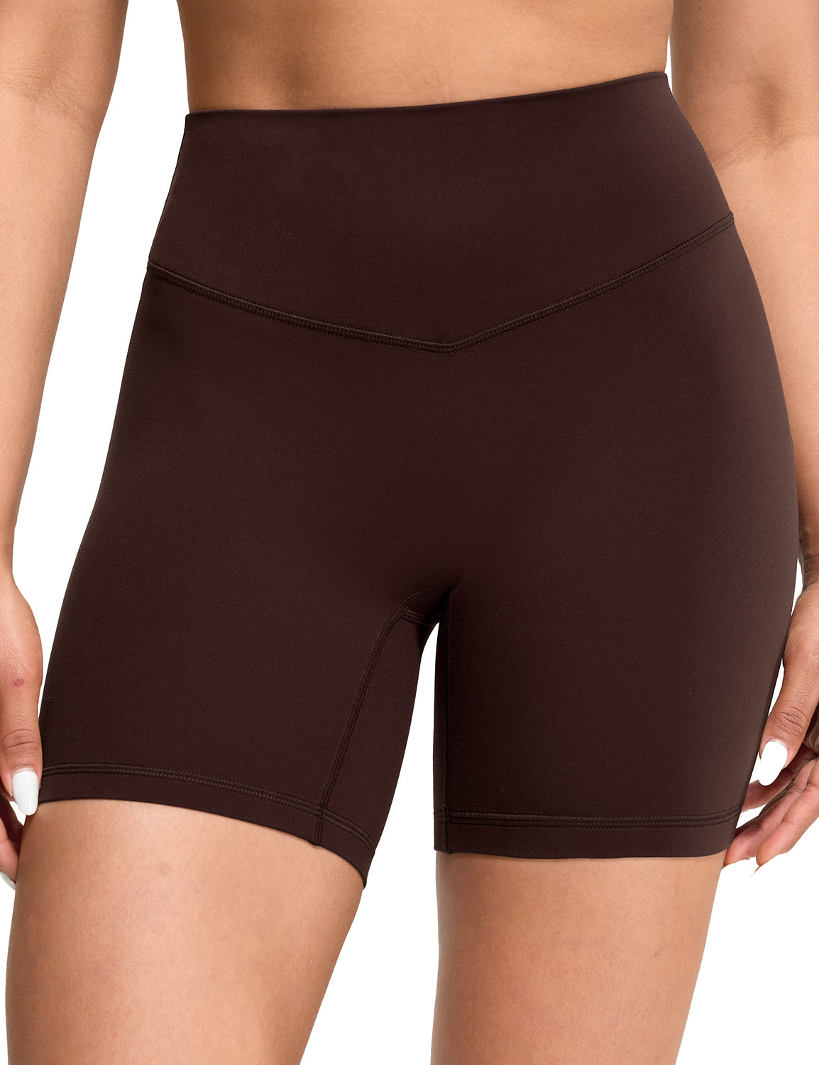 Bold V-Dip Back No Front Seam Athletic Shorts