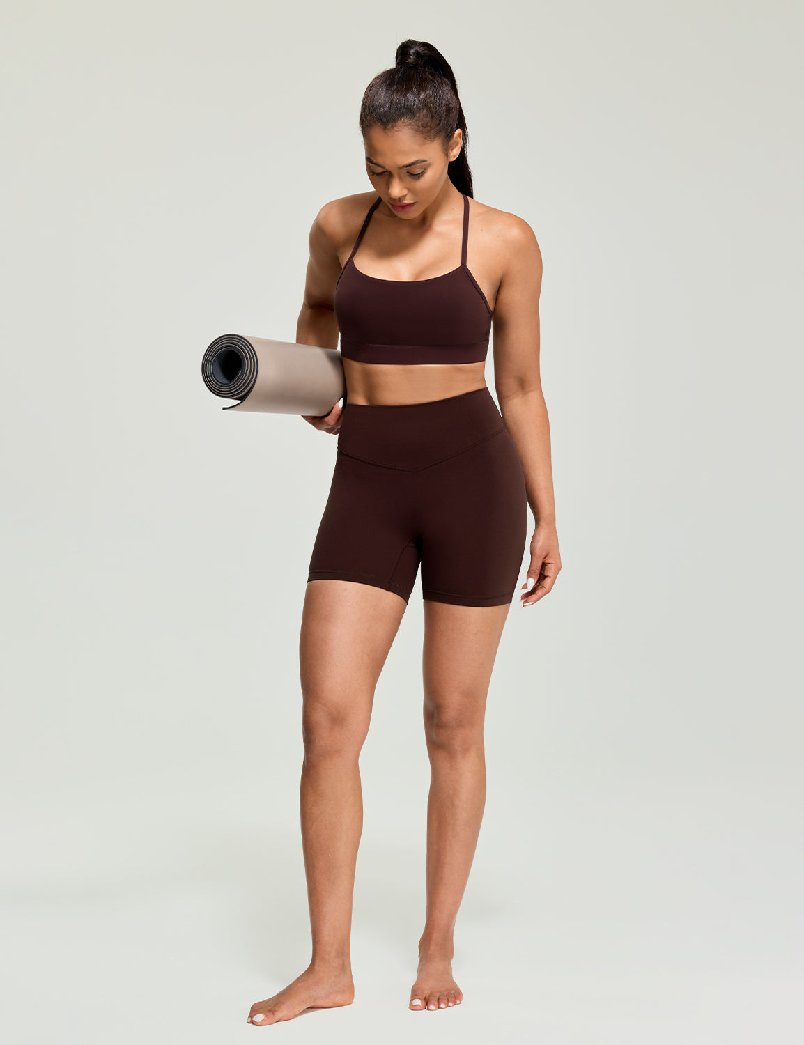 Bold V-Dip Back No Front Seam Athletic Shorts