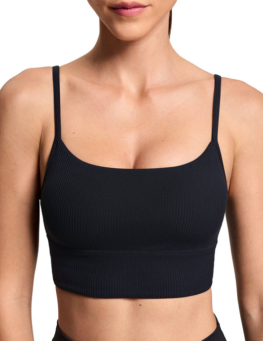 Ribbed U Back Sports Bra, A-C Cups