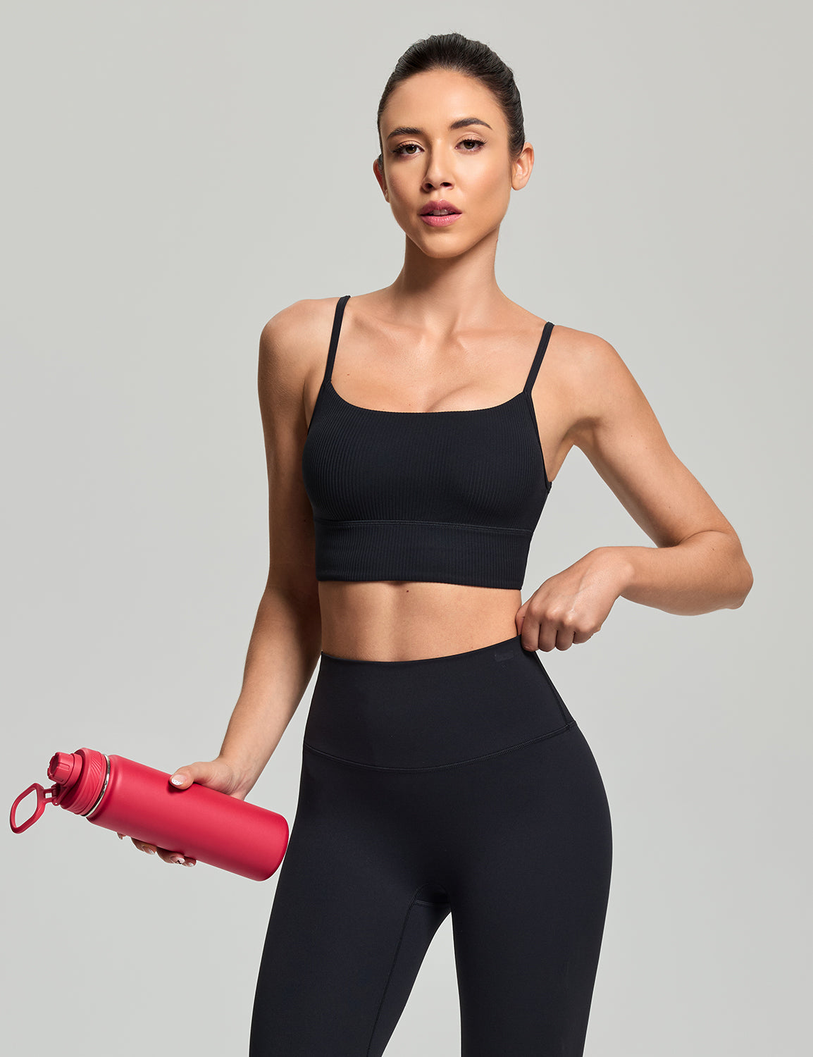 Ribbed U Back Sports Bra, A-C Cups