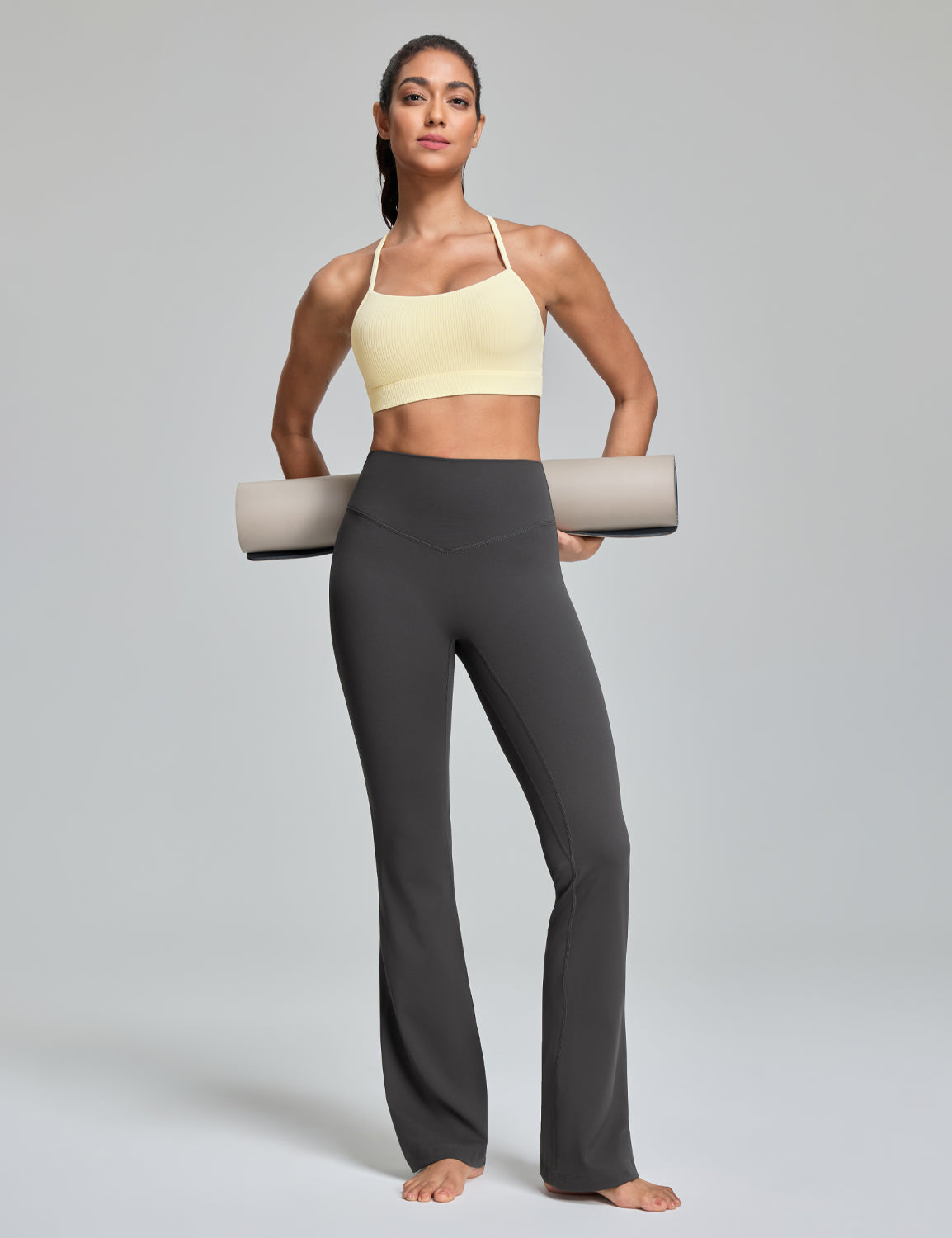 Harmony Flare Leggings No Front Seam Bold V-Dip Back