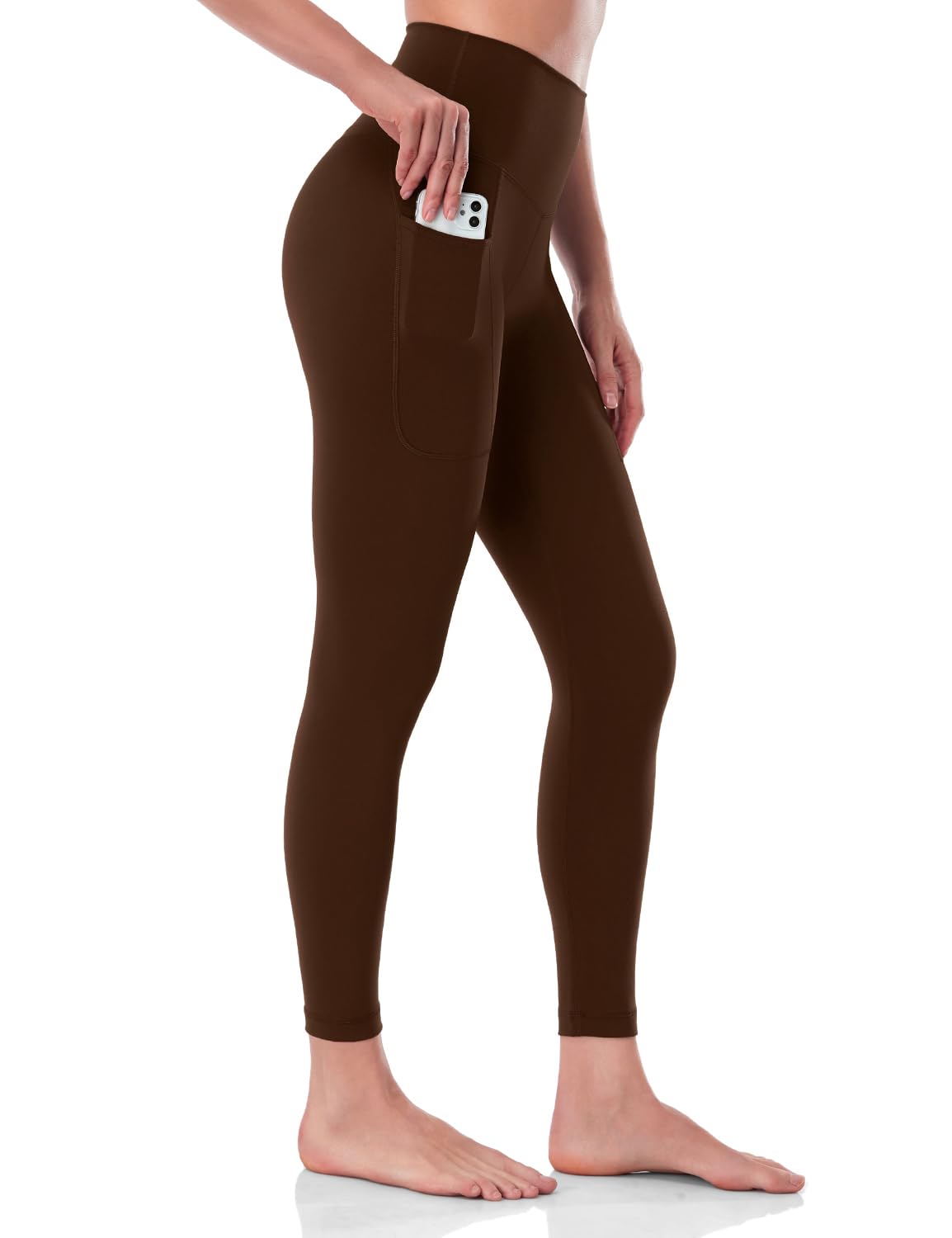 HeyNuts Workout Pro 7/8 Leggings with Side Pockets for Women, High Waisted Tummy Control Compression Pants 25''