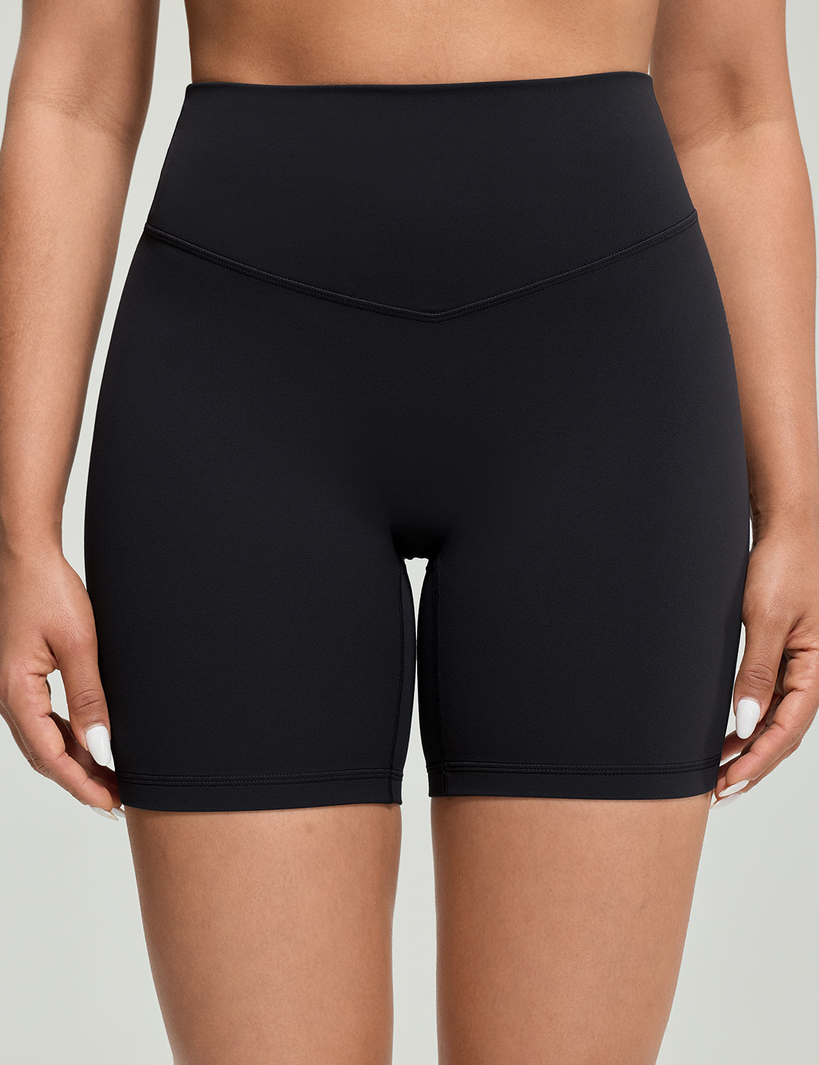Bold V-Dip Back No Front Seam Athletic Shorts