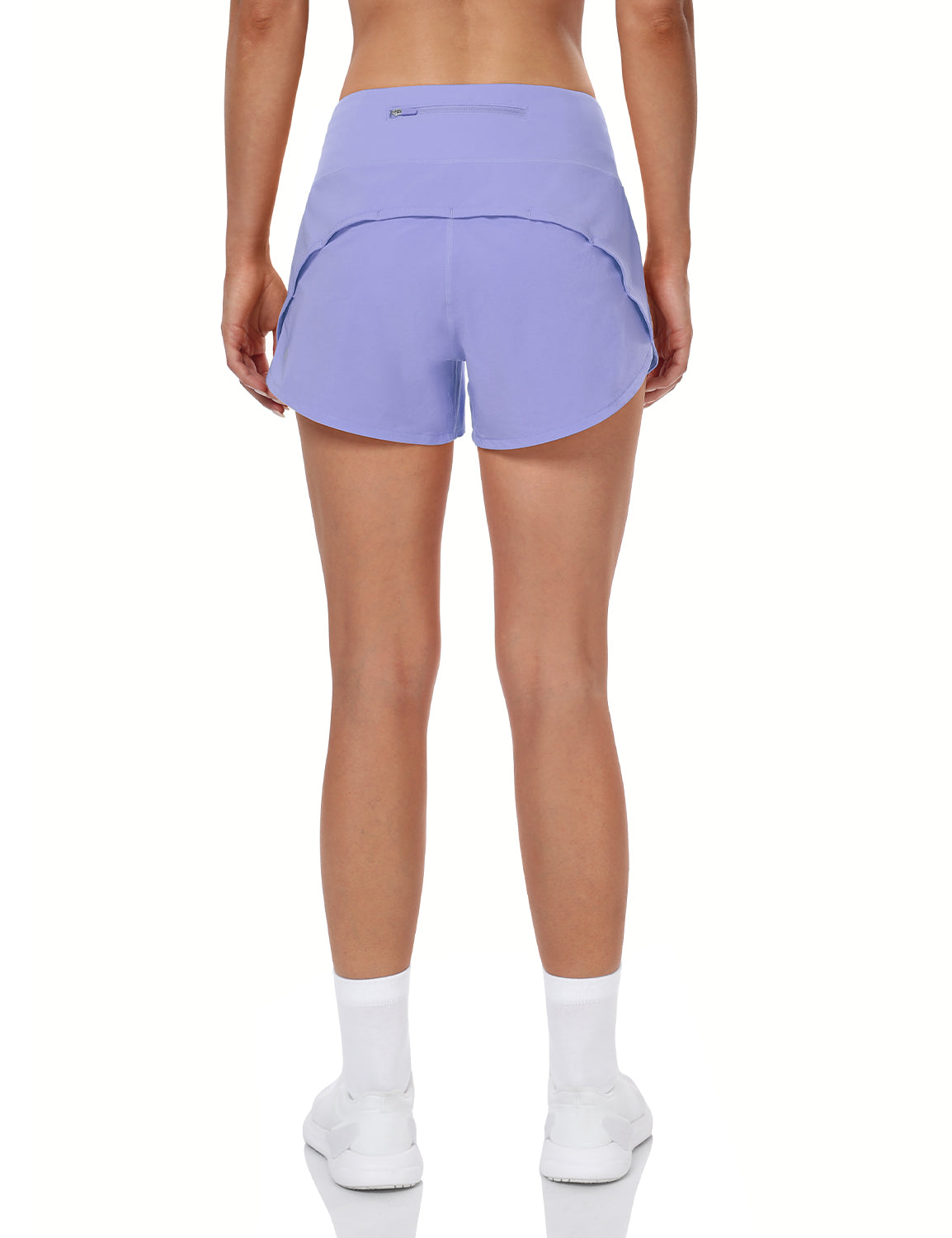 HeyNuts Athletic Shorts for Women, Mid Waisted Workout Gym Running Shorts with Liner  4"