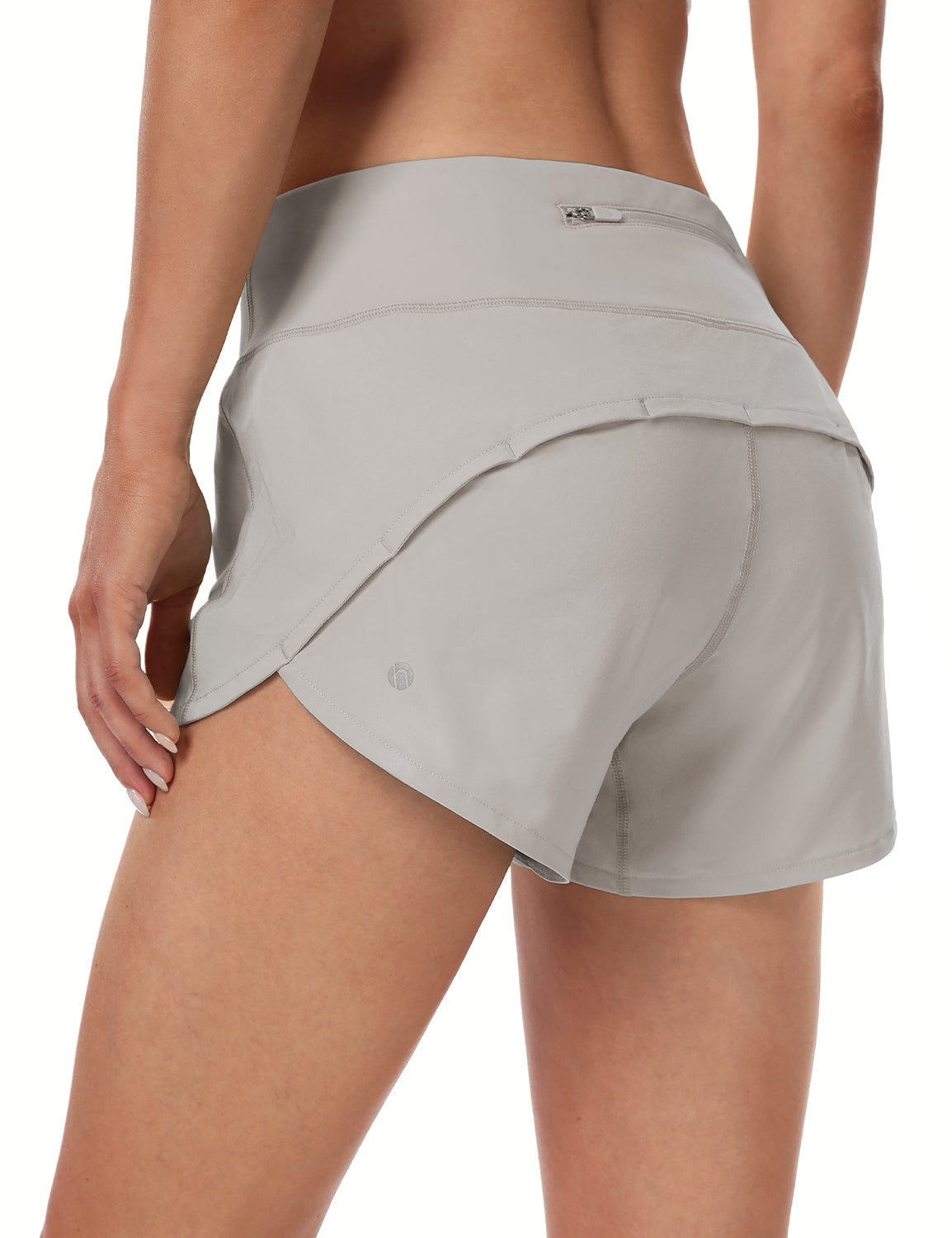 HeyNuts Athletic Shorts for Women, Mid Waisted Workout Gym Running Shorts with Liner  4"