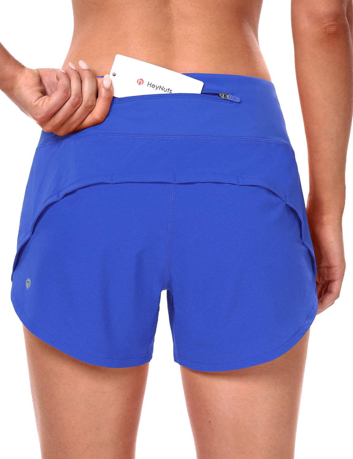 HeyNuts Athletic Shorts for Women, Mid Waisted Workout Gym Running Shorts with Liner  4"