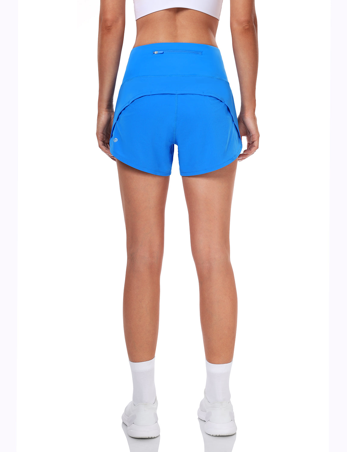 HeyNuts Athletic Shorts for Women, High Waisted Workout Gym Running Shorts with Liner  4"