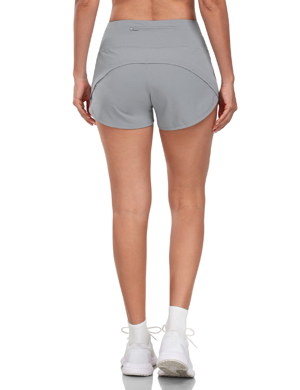 HeyNuts Athletic Shorts for Women, High Waisted Workout Gym Running Shorts with Liner  4"