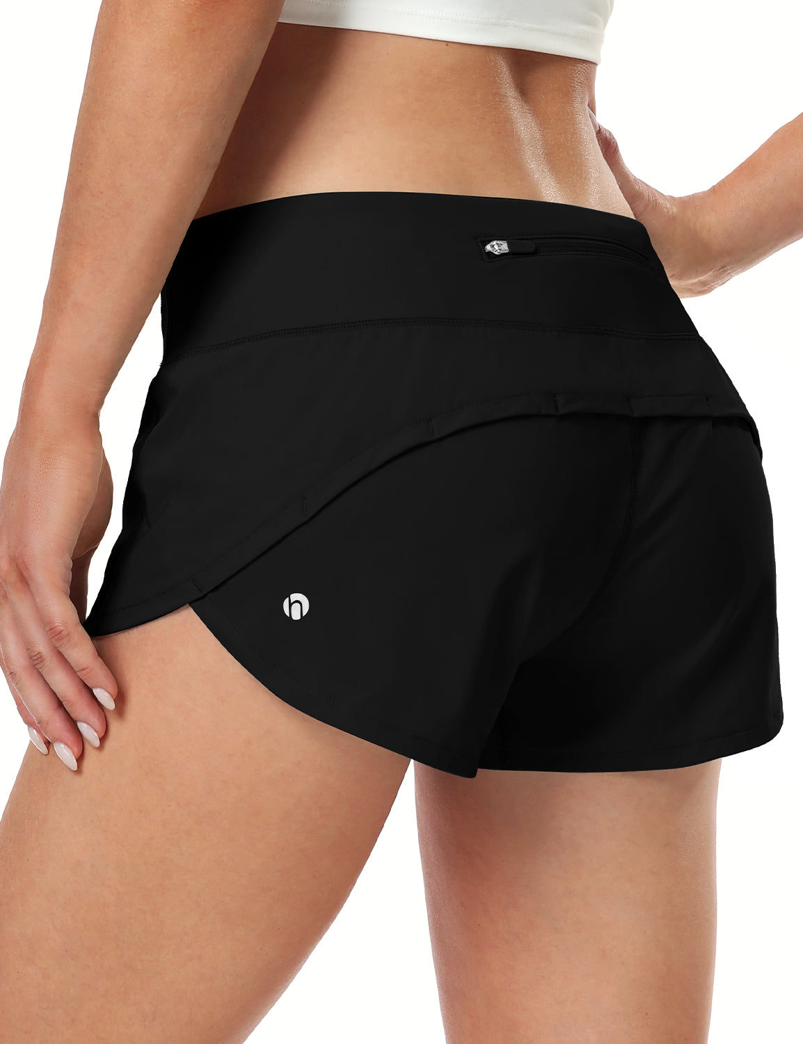 HeyNuts Athletic Shorts for Women, Low Waisted Workout Gym Running Shorts with Liner  2.5"