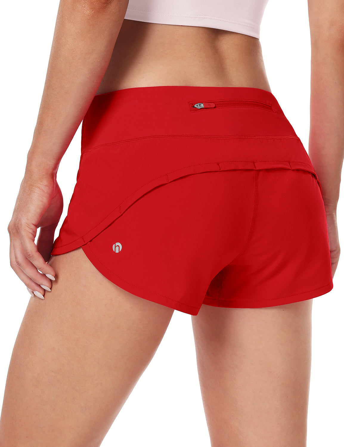 HeyNuts Athletic Shorts for Women, Low Waisted Workout Gym Running Shorts with Liner  2.5"