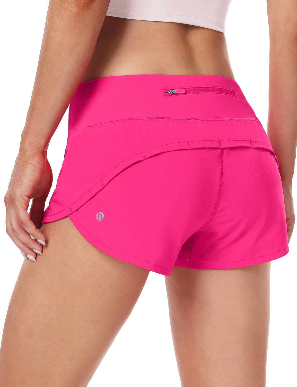 HeyNuts Athletic Shorts for Women, Low Waisted Workout Gym Running Shorts with Liner  2.5"