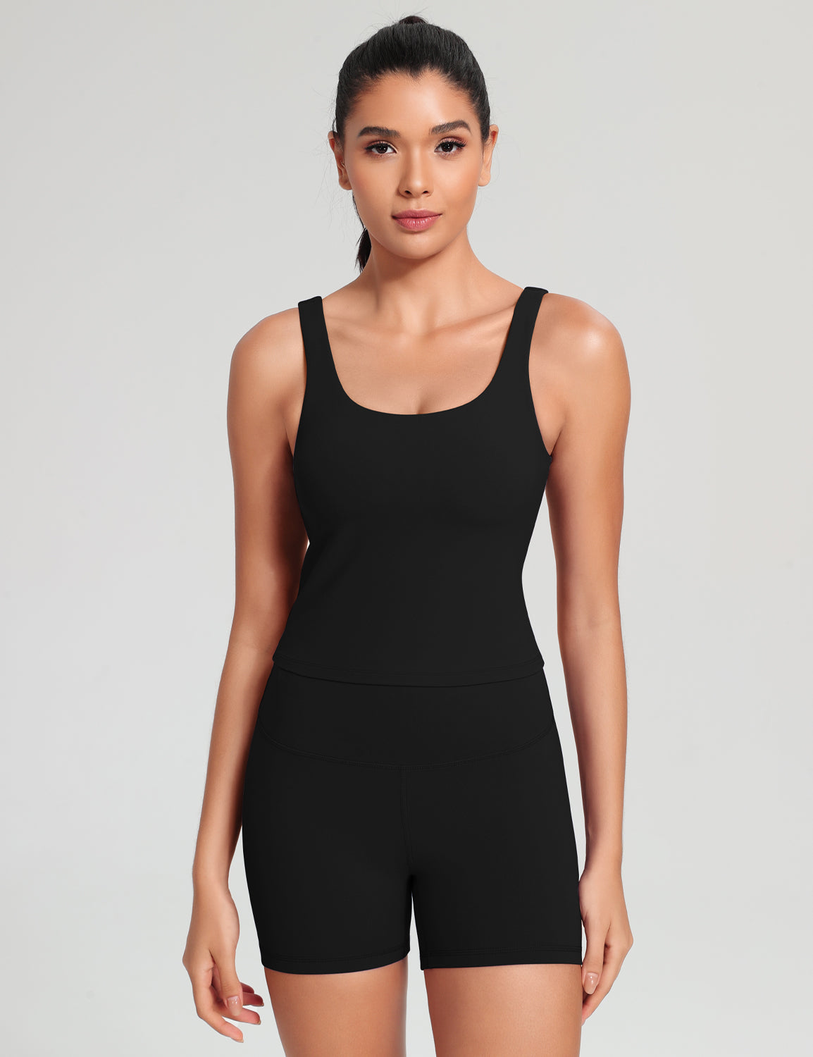 HeyNuts Zeal Bra Womens Scoop Neck Longline Sports Bras, U Back Workout Yoga Crop Tank Tops Padded A-D Cups *Updated Fit
