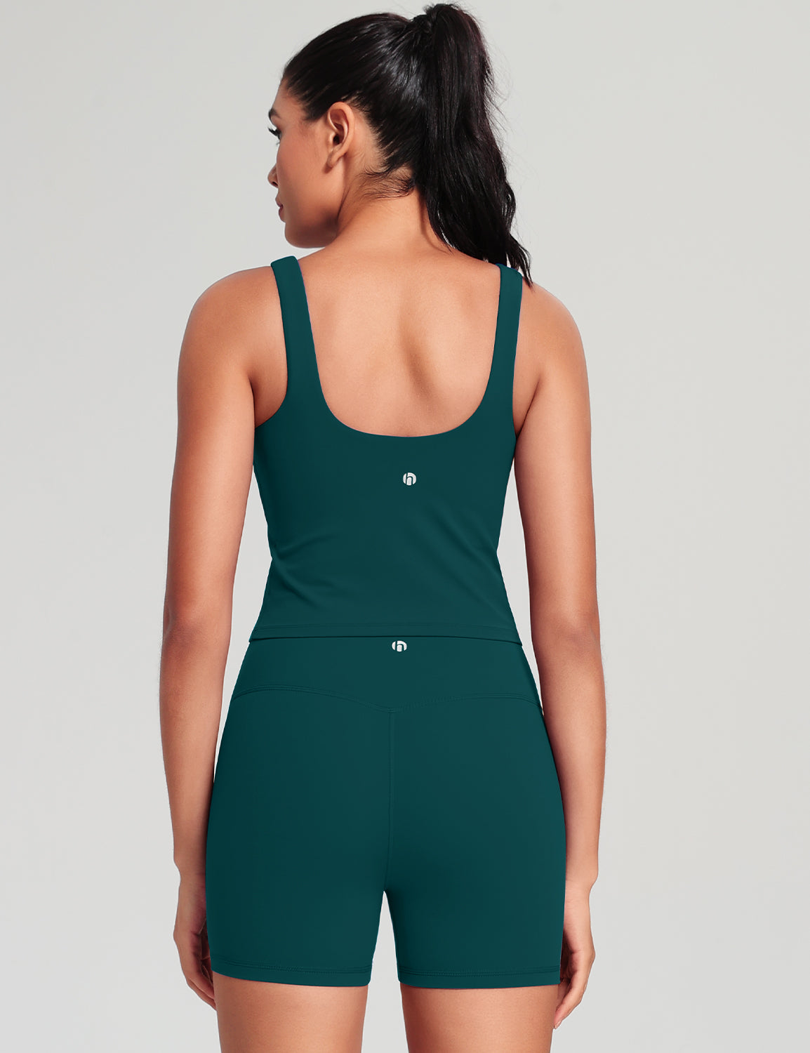 HeyNuts Zeal Bra Womens Scoop Neck Longline Sports Bras, U Back Workout Yoga Crop Tank Tops Padded A-D Cups *Updated Fit
