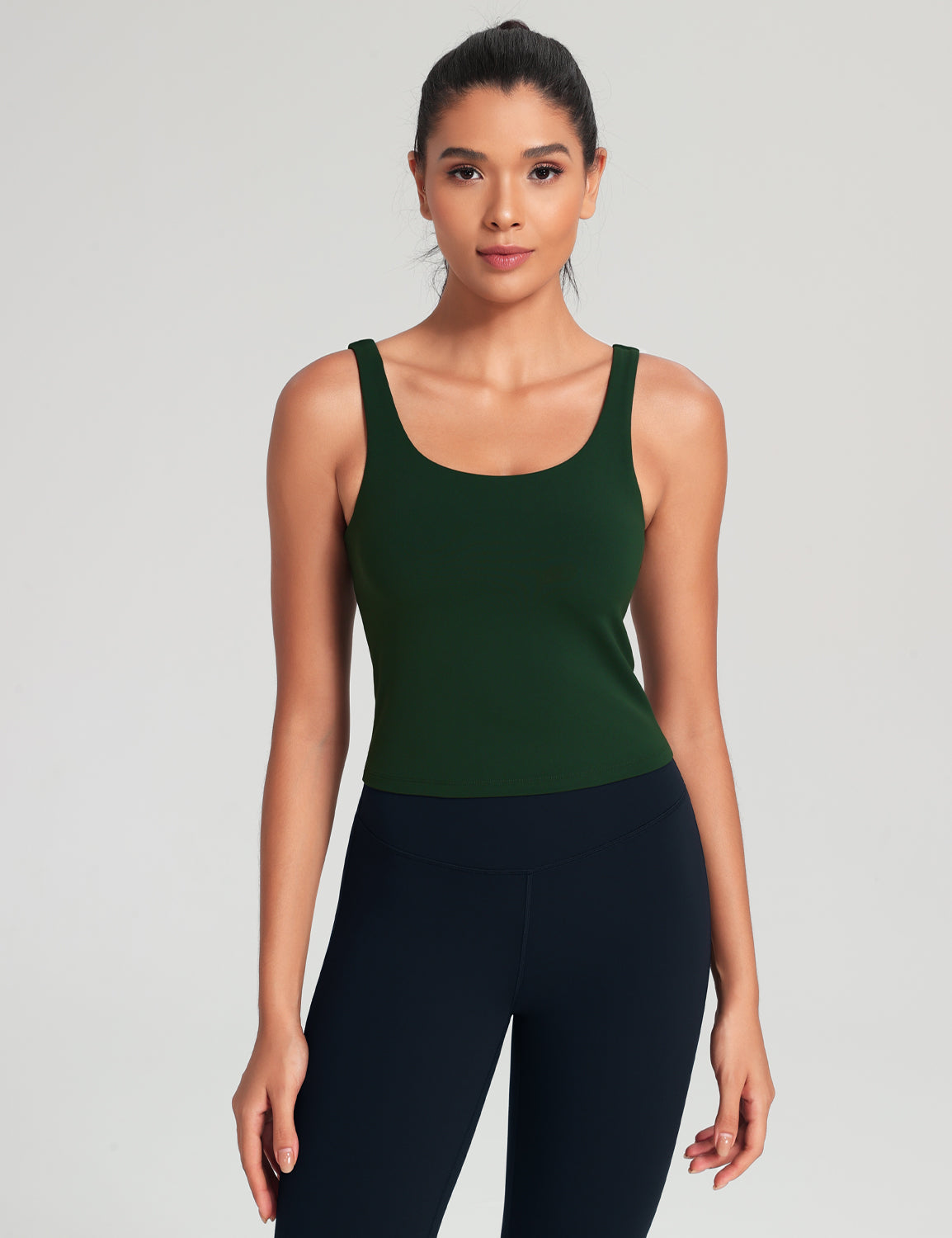 HeyNuts Zeal Bra Womens Scoop Neck Longline Sports Bras, U Back Workout Yoga Crop Tank Tops Padded A-D Cups *Updated Fit