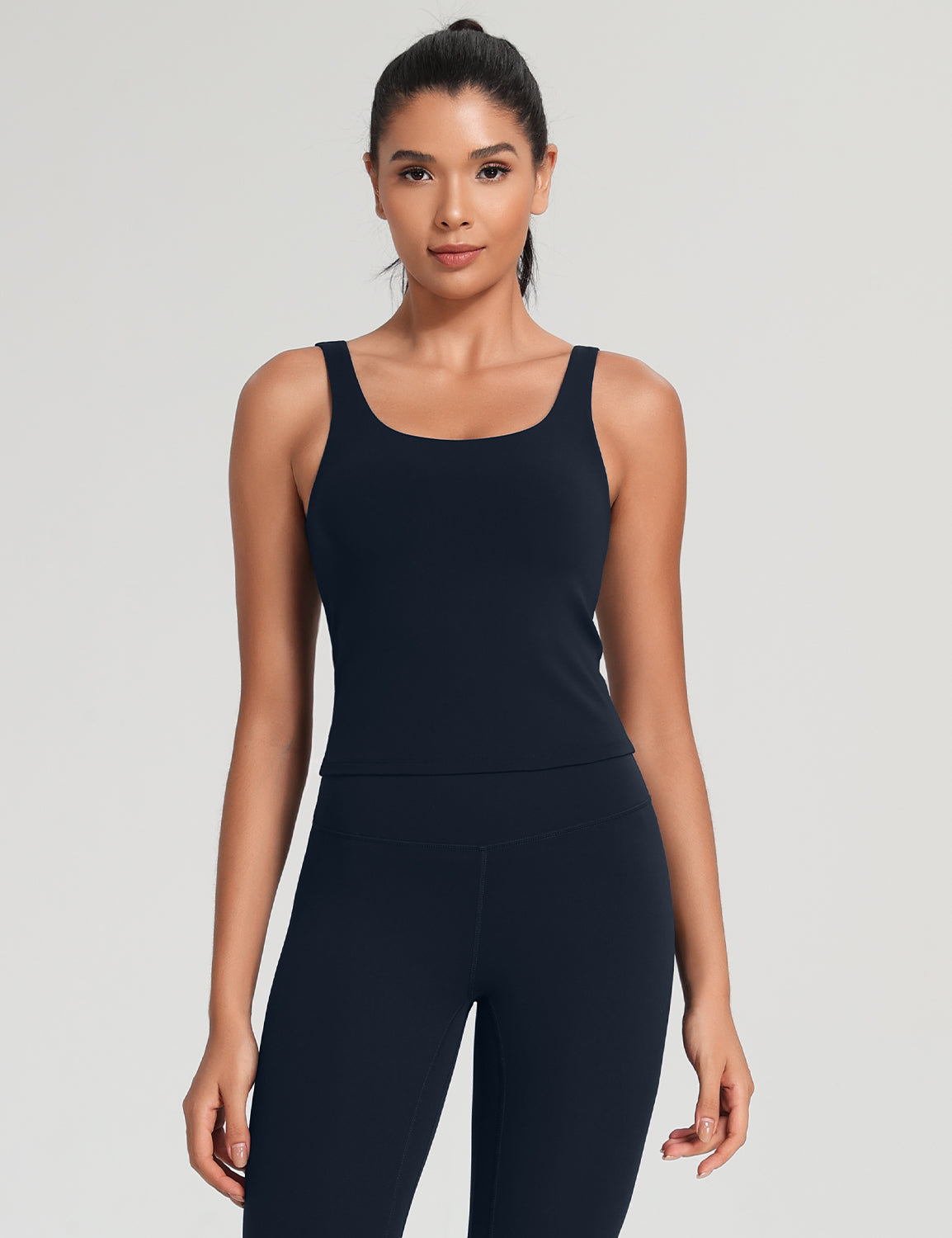 HeyNuts Zeal Bra Womens Scoop Neck Longline Sports Bras, U Back Workout Yoga Crop Tank Tops Padded A-D Cups *Updated Fit