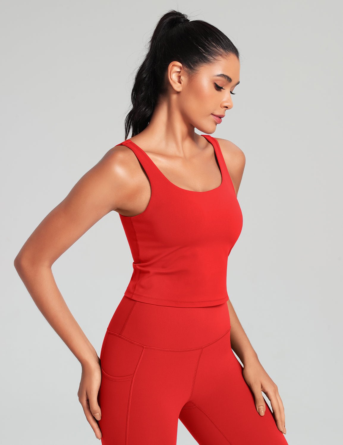 HeyNuts Zeal Bra Womens Scoop Neck Longline Sports Bras, U Back Workout Yoga Crop Tank Tops Padded A-D Cups *Updated Fit