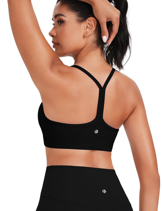 HeyNuts to Freest Womens Y Back Sports Bra, Spaghetti Strap Racerback Low Impact Workout Yoga Tops Padded A-C Cups *Updated
