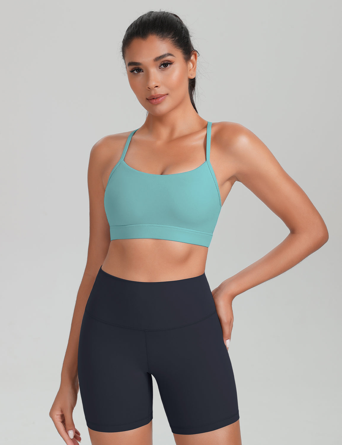 HeyNuts to Freest Womens Y Back Sports Bra, Spaghetti Strap Racerback Low Impact Workout Yoga Tops Padded A-C Cups *Updated