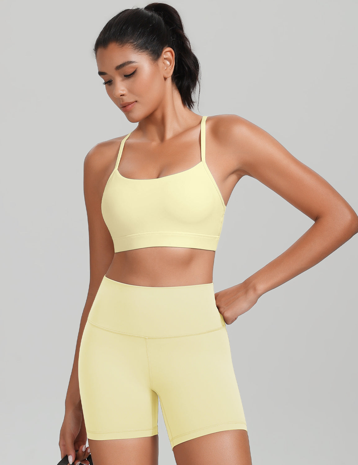 HeyNuts to Freest Womens Y Back Sports Bra, Spaghetti Strap Racerback Low Impact Workout Yoga Tops Padded A-C Cups *Updated