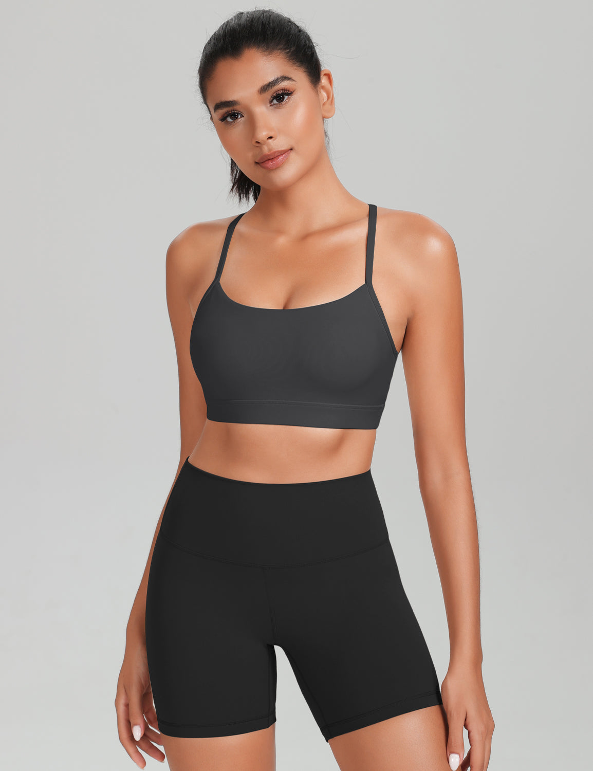 HeyNuts to Freest Womens Y Back Sports Bra, Spaghetti Strap Racerback Low Impact Workout Yoga Tops Padded A-C Cups *Updated