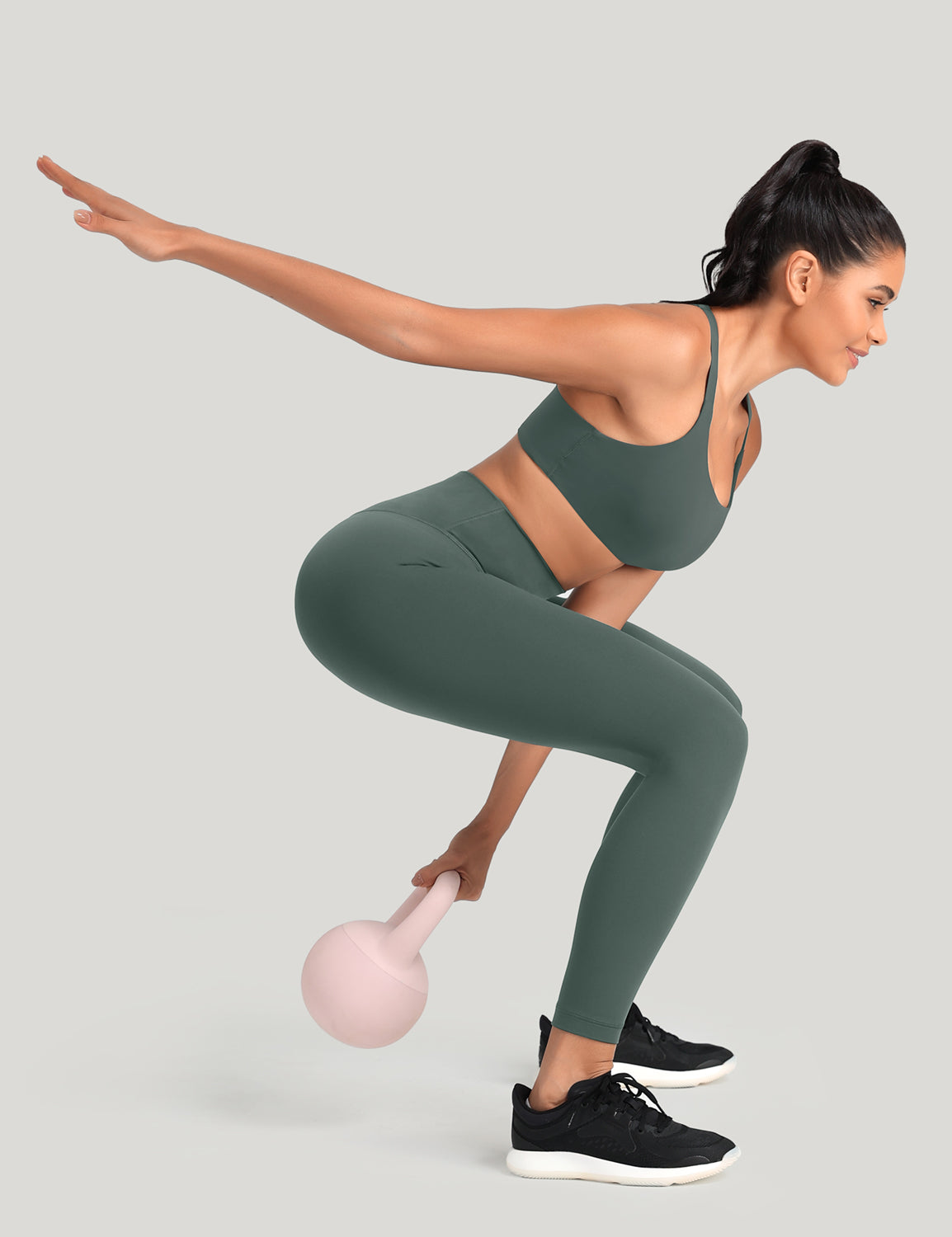 HeyNuts Workout Pro Leggings, 7/8 High Waisted Compression Gym Tummy Control Athletic Yoga Pants 25"