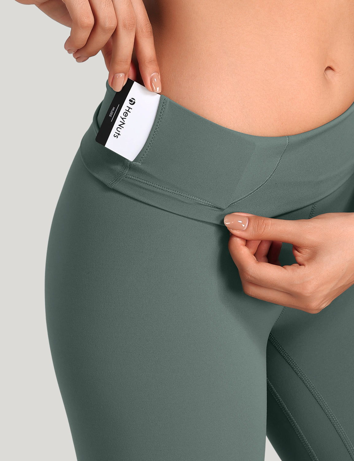 HeyNuts Workout Pro Leggings, 7/8 High Waisted Compression Gym Tummy Control Athletic Yoga Pants 25"