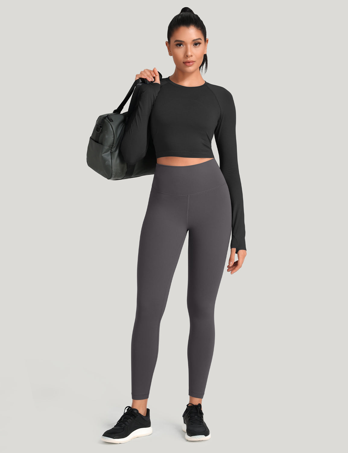 HeyNuts Workout Pro Leggings, 7/8 High Waisted Compression Gym Tummy Control Athletic Yoga Pants 25"