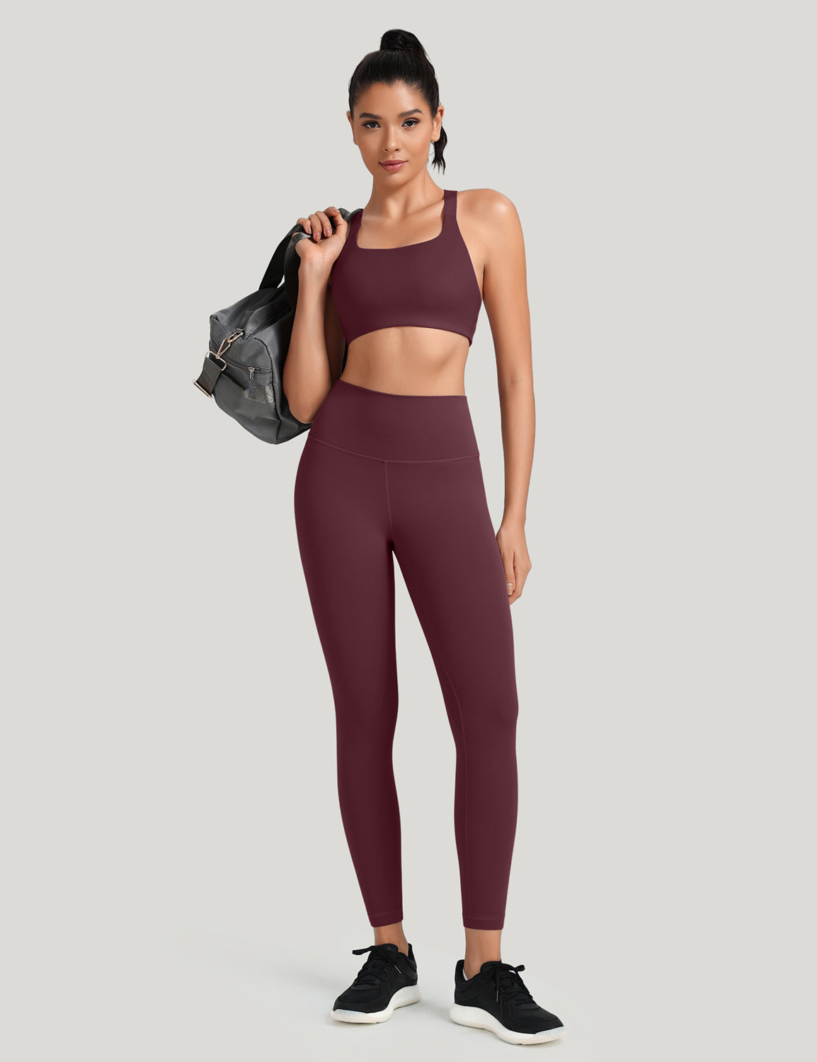 HeyNuts Workout Pro Leggings, 7/8 High Waisted Compression Gym Tummy Control Athletic Yoga Pants 25"
