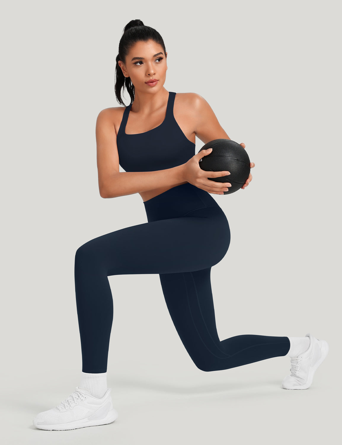 HeyNuts Workout Pro Leggings, 7/8 High Waisted Compression Gym Tummy Control Athletic Yoga Pants 25"