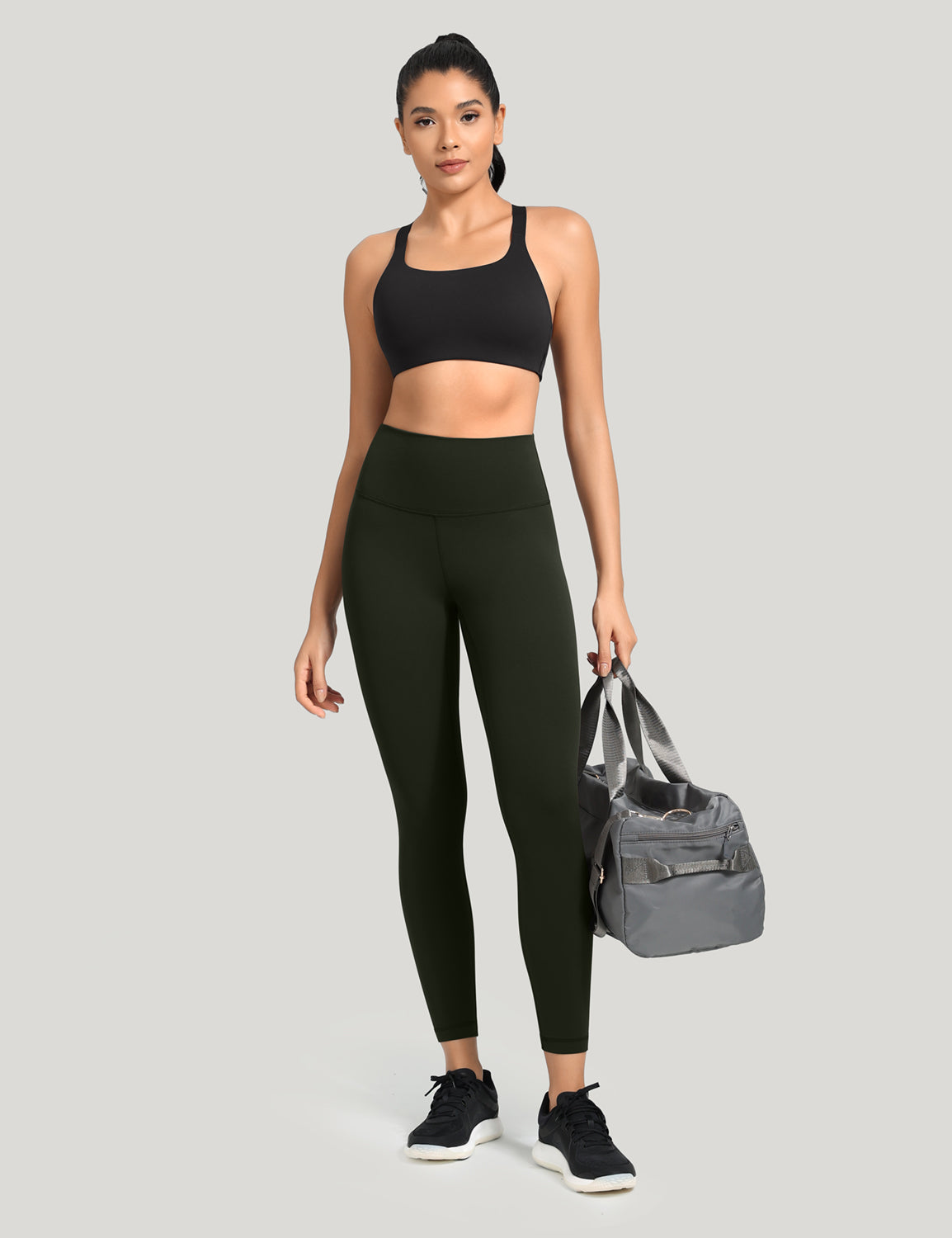 HeyNuts Workout Pro Leggings, 7/8 High Waisted Compression Gym Tummy Control Athletic Yoga Pants 25"