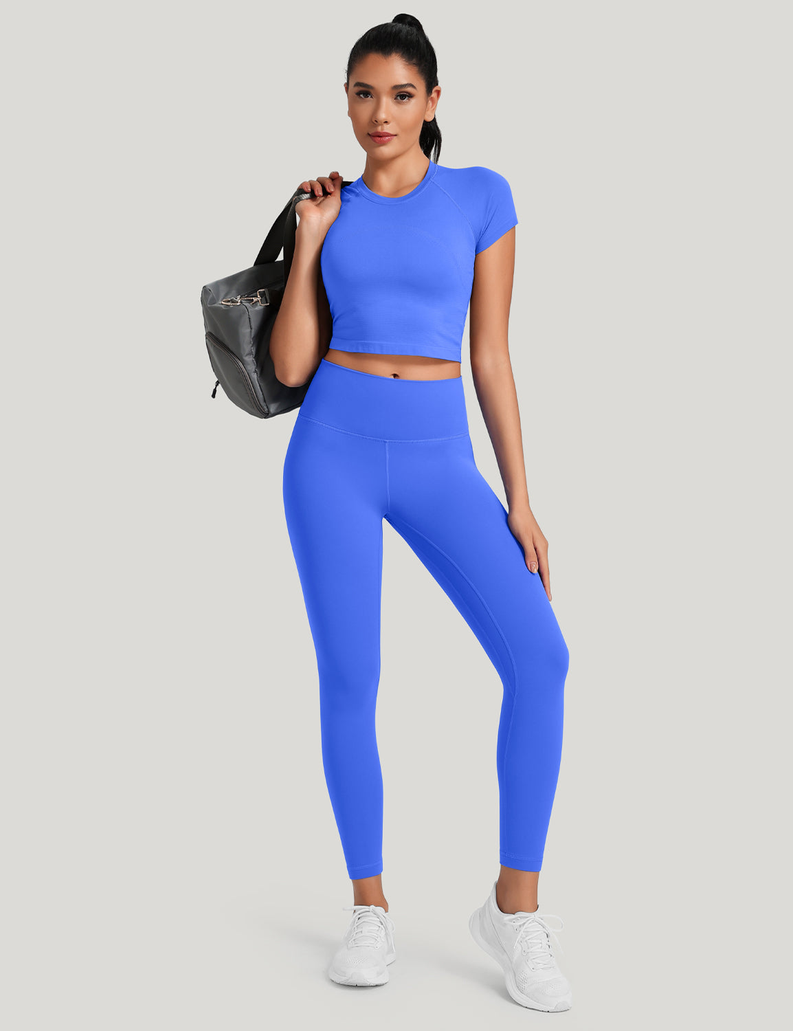 HeyNuts Workout Pro Leggings, 7/8 High Waisted Compression Gym Tummy Control Athletic Yoga Pants 25"