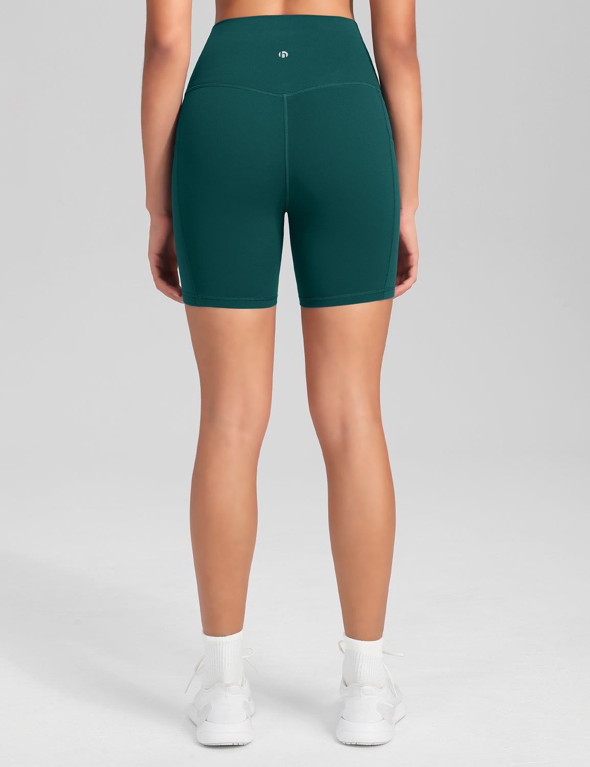 HeyNuts Workout Pro Biker Shorts with Side Pockets for Women, High Waisted Compression Yoga Shorts 6''