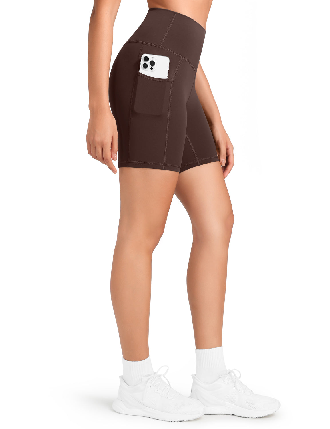 HeyNuts Workout Pro Biker Shorts with Side Pockets for Women, High Waisted Compression Yoga Shorts 6''