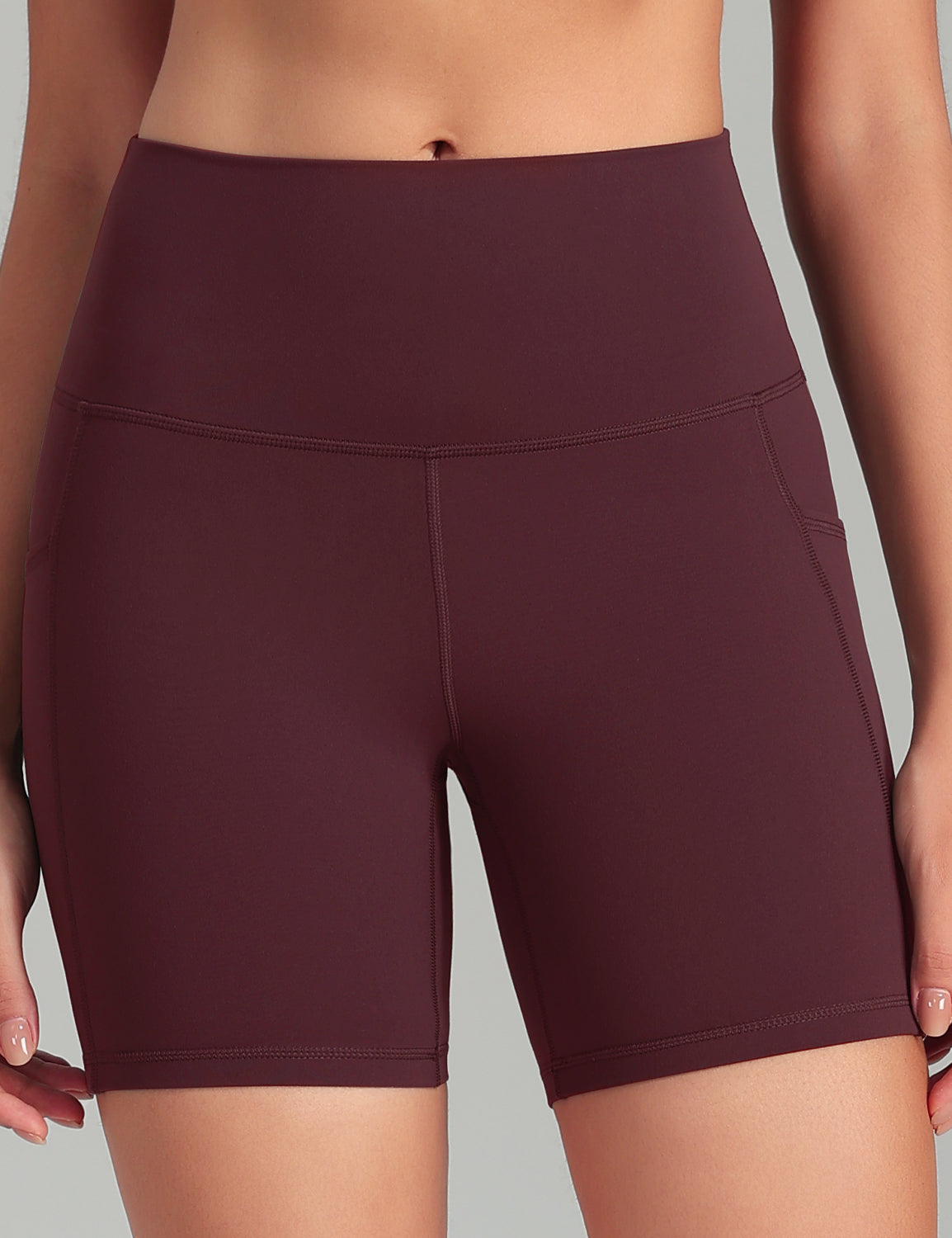 HeyNuts Workout Pro Biker Shorts with Side Pockets for Women, High Waisted Compression Yoga Shorts 6''