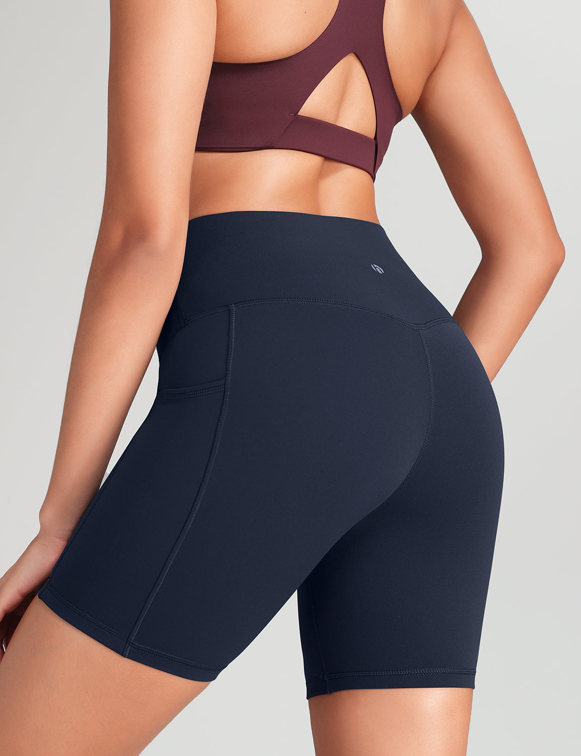 HeyNuts Workout Pro Biker Shorts with Side Pockets for Women, High Waisted Compression Yoga Shorts 6''