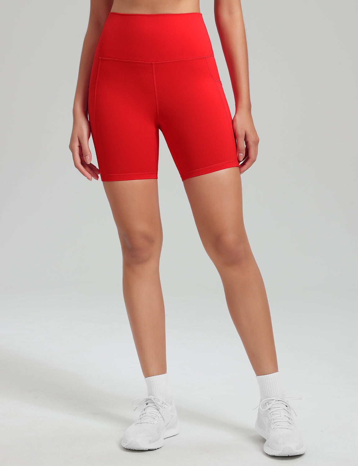 HeyNuts Workout Pro Biker Shorts with Side Pockets for Women, High Waisted Compression Yoga Shorts 6''
