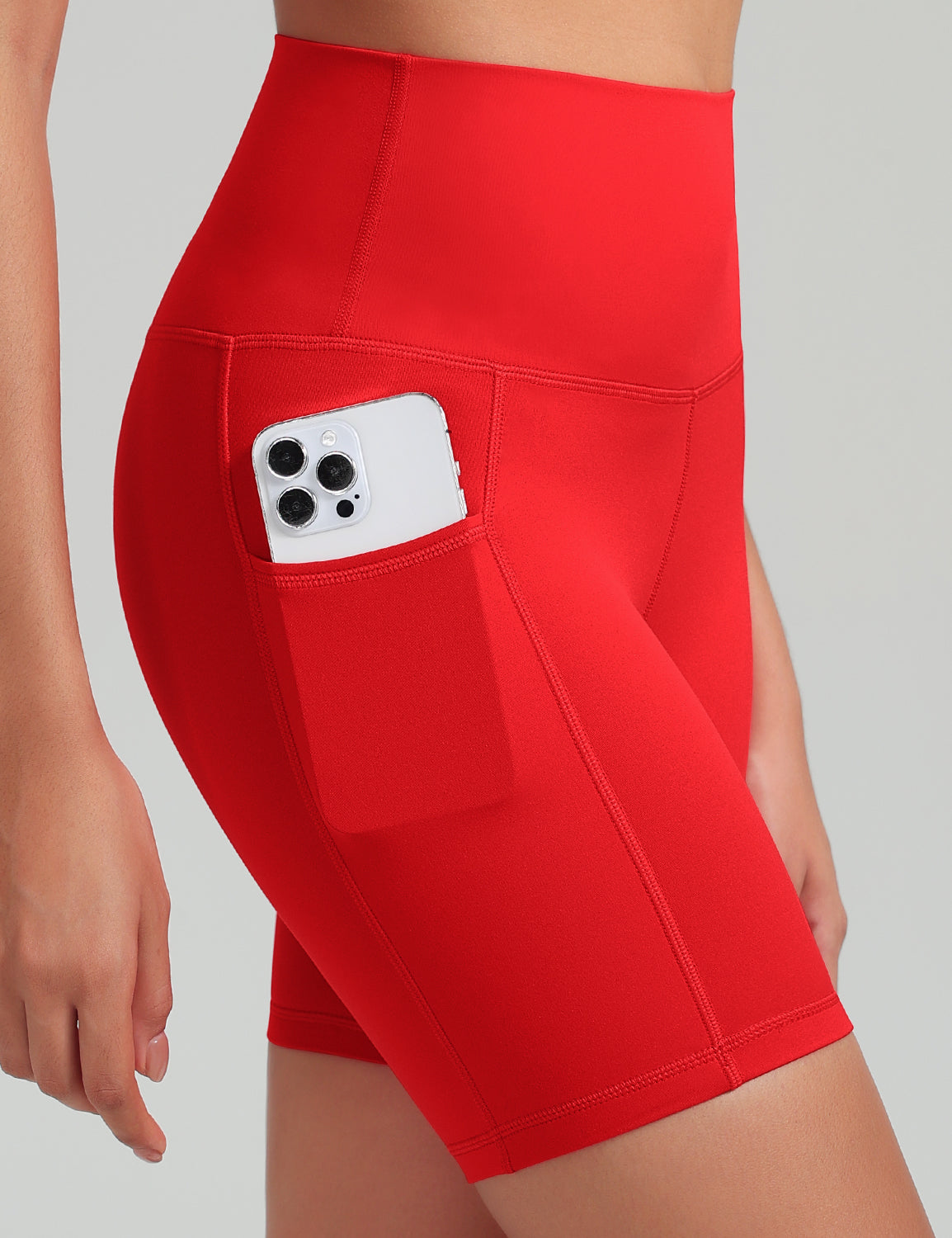 HeyNuts Workout Pro Biker Shorts with Side Pockets for Women, High Waisted Compression Yoga Shorts 6''