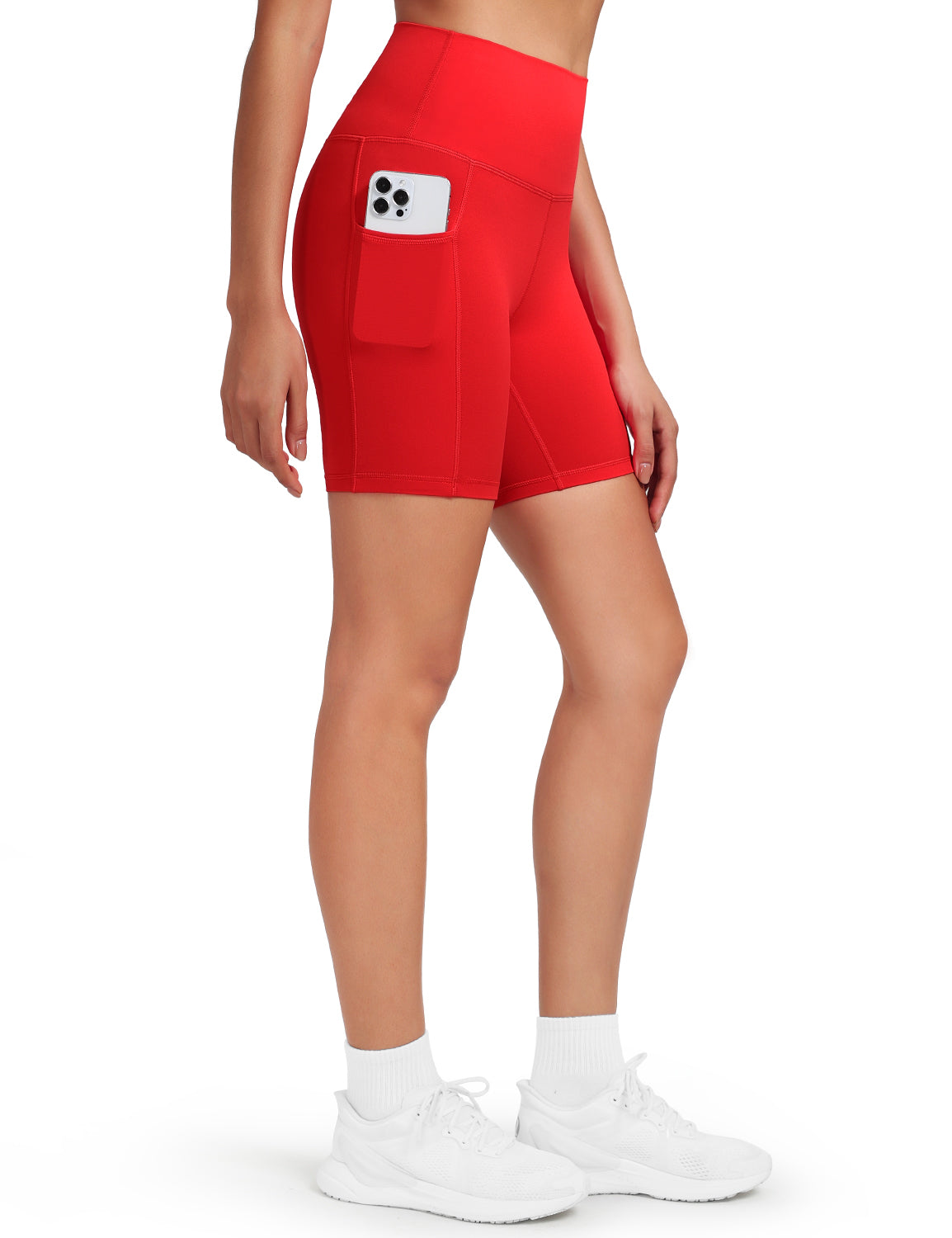 HeyNuts Workout Pro Biker Shorts with Side Pockets for Women, High Waisted Compression Yoga Shorts 6''