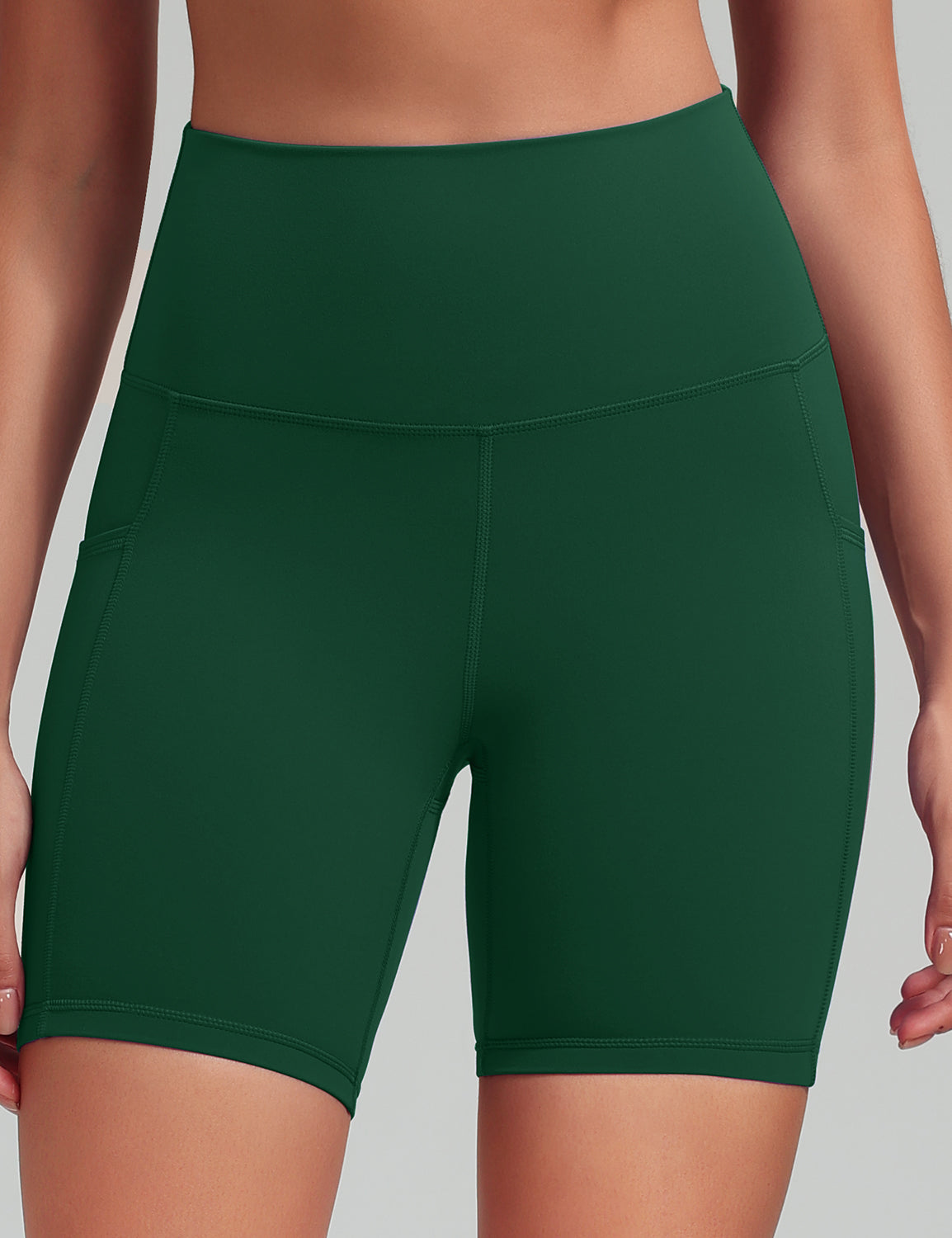 HeyNuts Workout Pro Biker Shorts with Side Pockets for Women, High Waisted Compression Yoga Shorts 6''