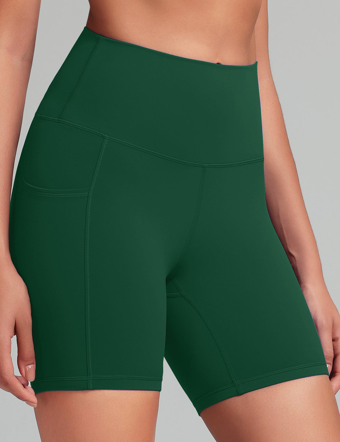 HeyNuts Workout Pro Biker Shorts with Side Pockets for Women, High Waisted Compression Yoga Shorts 6''