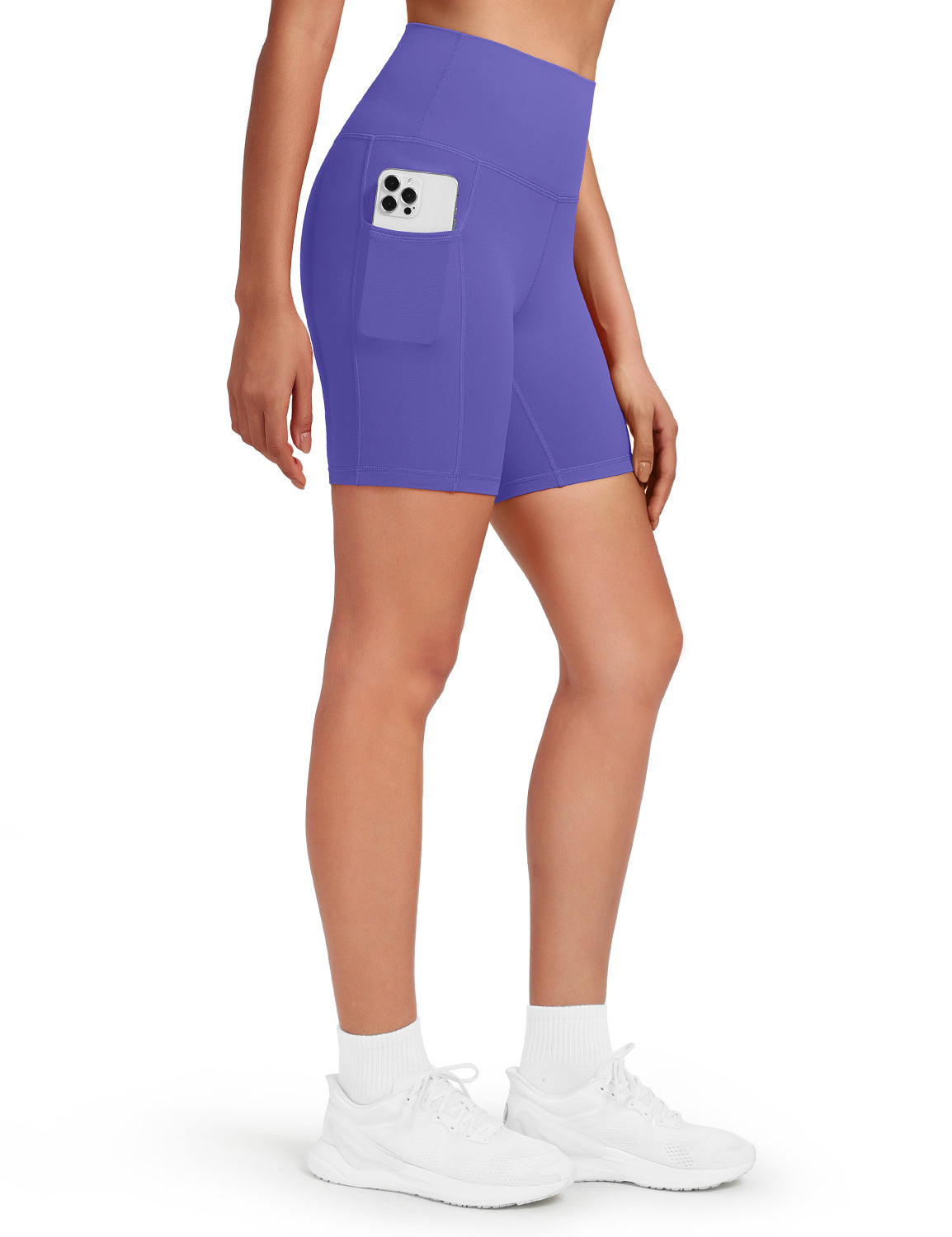 HeyNuts Workout Pro Biker Shorts with Side Pockets for Women, High Waisted Compression Yoga Shorts 6''