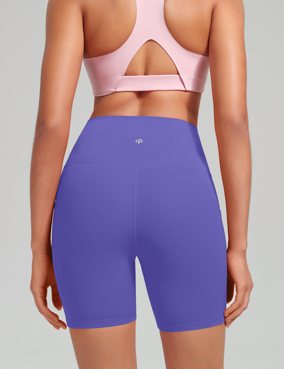 HeyNuts Workout Pro Biker Shorts with Side Pockets for Women, High Waisted Compression Yoga Shorts 6''