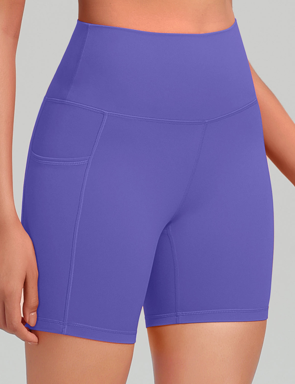 HeyNuts Workout Pro Biker Shorts with Side Pockets for Women, High Waisted Compression Yoga Shorts 6''