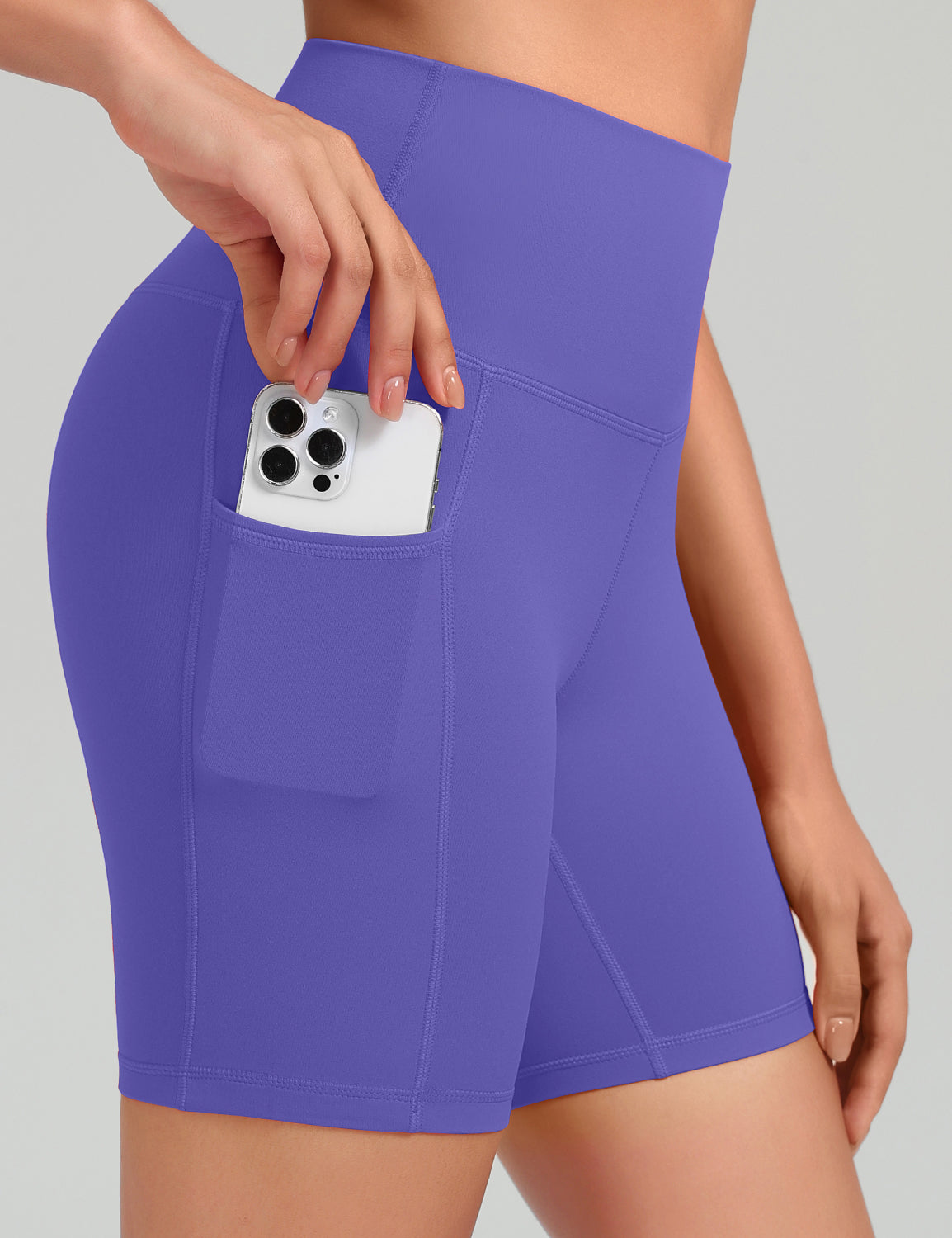 HeyNuts Workout Pro Biker Shorts with Side Pockets for Women, High Waisted Compression Yoga Shorts 6''