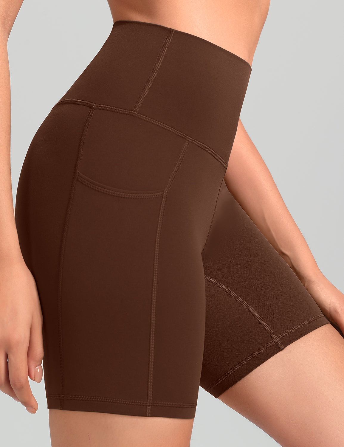 HeyNuts Workout Pro Biker Shorts with Side Pockets for Women, High Waisted Compression Yoga Shorts 6''