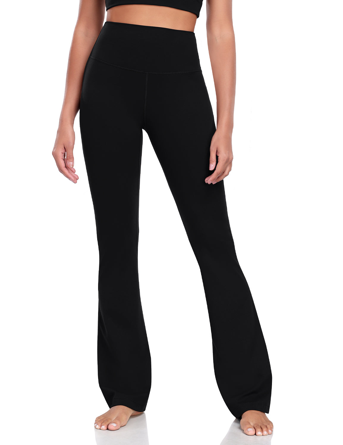 HeyNuts Mellow Flare Leggings 29", High Waisted Tummy Control Wide Leg Bootcut Yoga Pants Lounge Soft