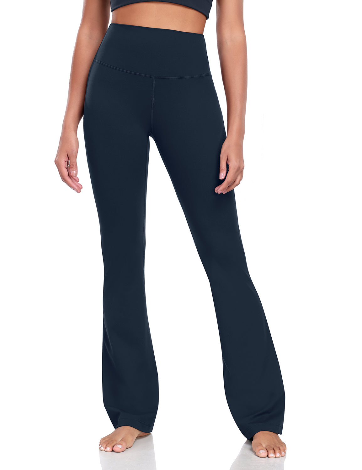 HeyNuts Mellow Flare Leggings 29", High Waisted Tummy Control Wide Leg Bootcut Yoga Pants Lounge Soft