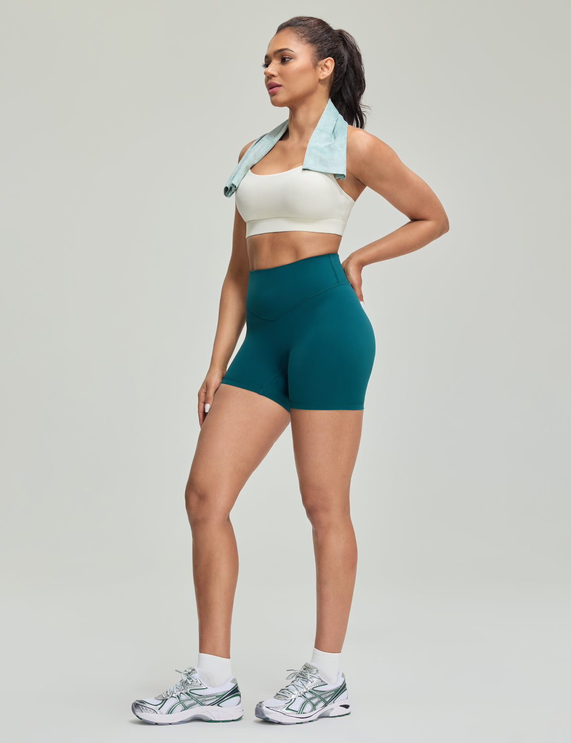Bold V-Dip Back No Front Seam Athletic Shorts