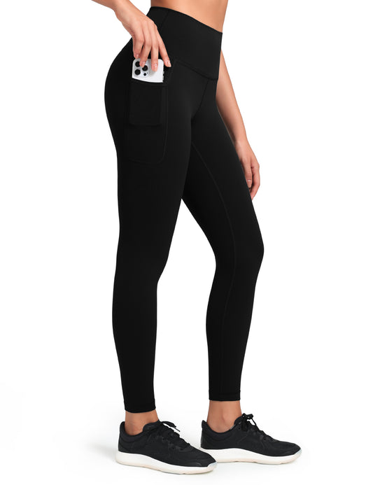 HeyNuts Workout Pro 7/8 Leggings with Side Pockets for Women, High Waisted Tummy Control Compression Pants 25''