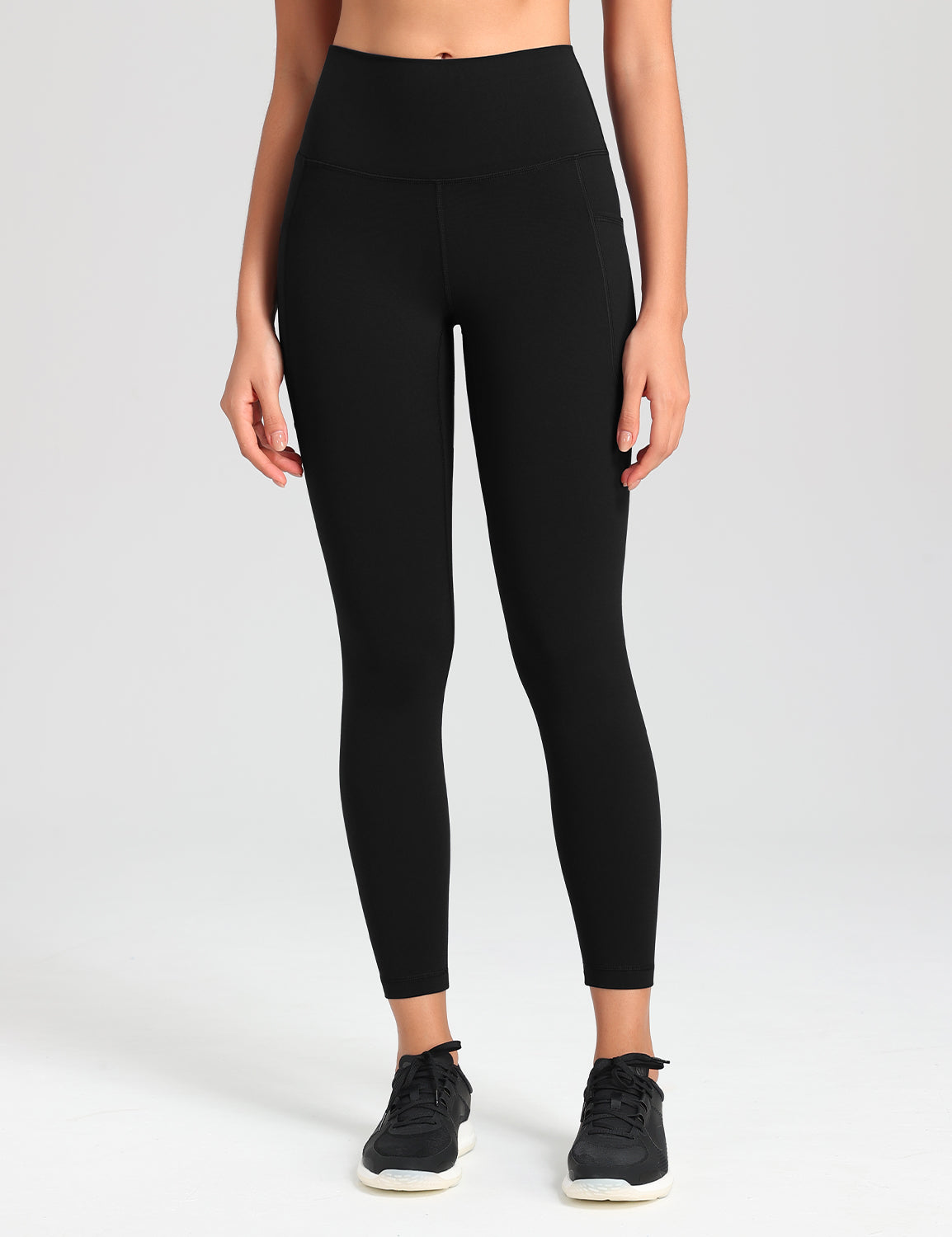 HeyNuts Workout Pro 7/8 Leggings with Side Pockets for Women, High Waisted Tummy Control Compression Pants 25''